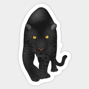Black Jaguar Panther, Big Cat Art Sticker